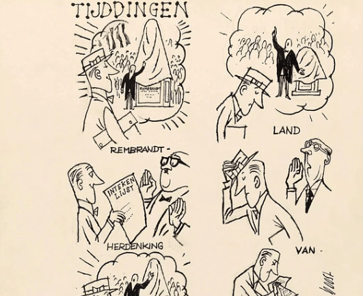 Unas viñetas de cómic antiguas.